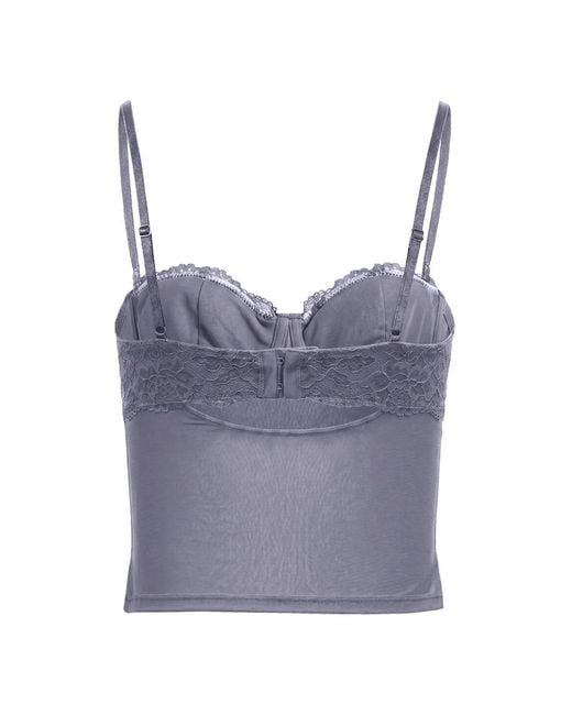 Garage Purple Sabrina Sheer Lace Corset Top