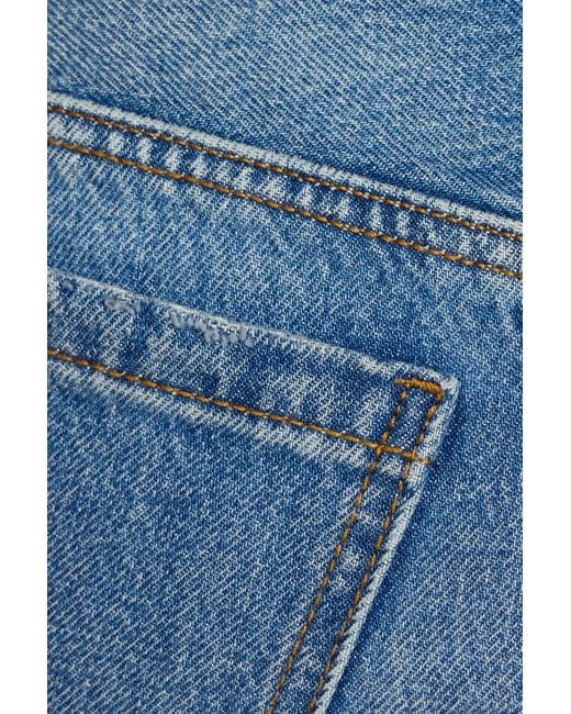 Garage Blue Low Rise Cuffed Denim Shorts