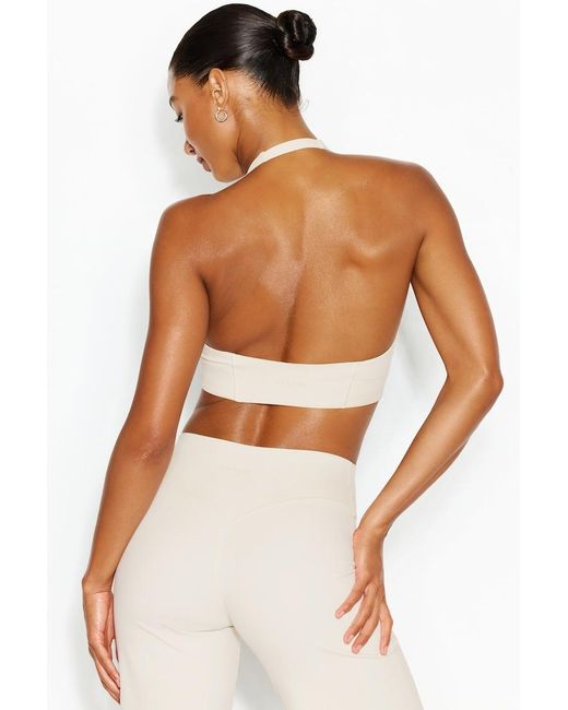 Garage White Active Plunge Halter Bra