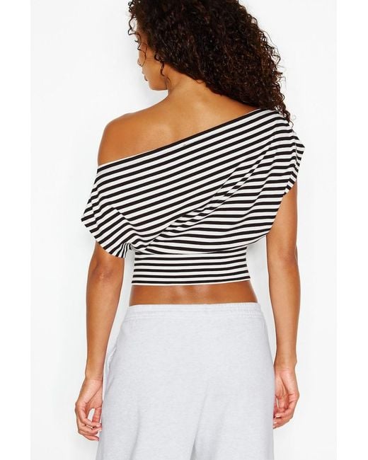 Garage White Stretchterry Off Shoulder Top