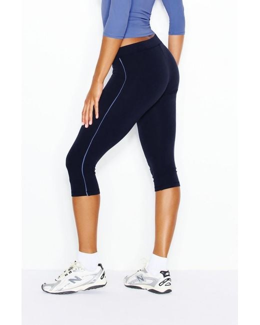 Garage Blue Stretchterry Capri Pants