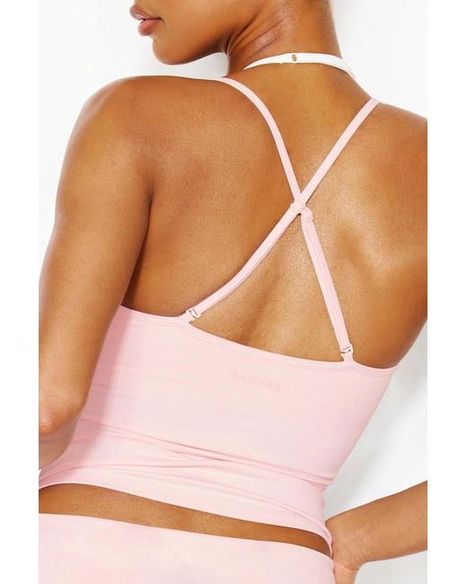 Garage Pink Active Layered Tank Top