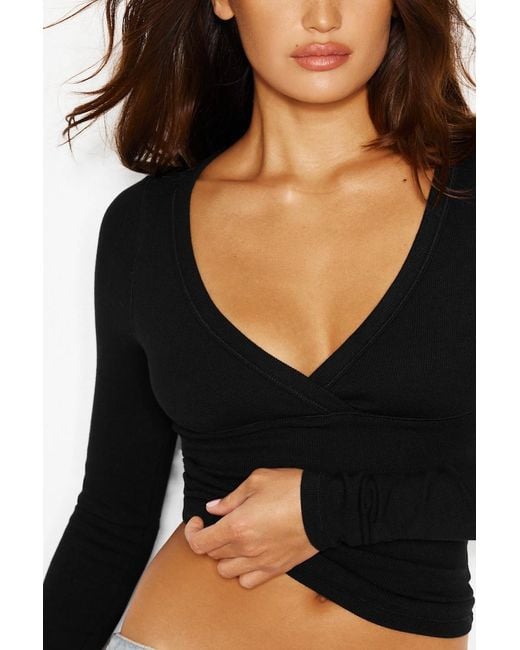 Garage Black Snatchrib Crossover Longsleeve Top