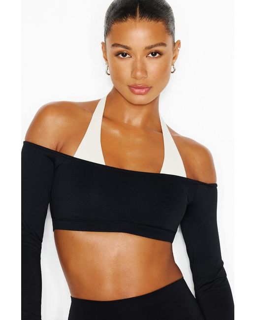 Garage Black Active Double Layer Micro Top