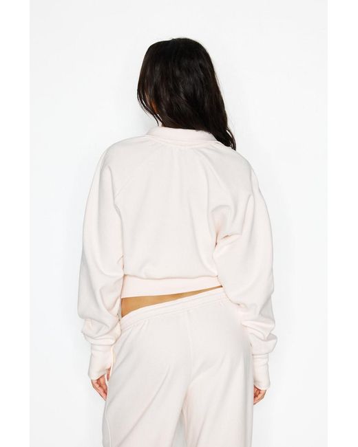 Garage White Ultrafleece Funnel Half Zip Sweatshirt