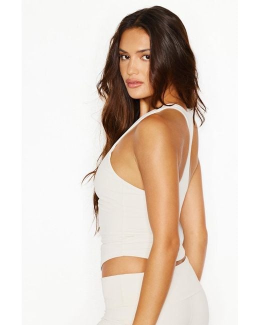 Garage White Active Racerback Corset Top