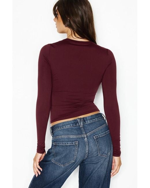 Garage Purple Baretouch Crewneck Long Sleeve Top