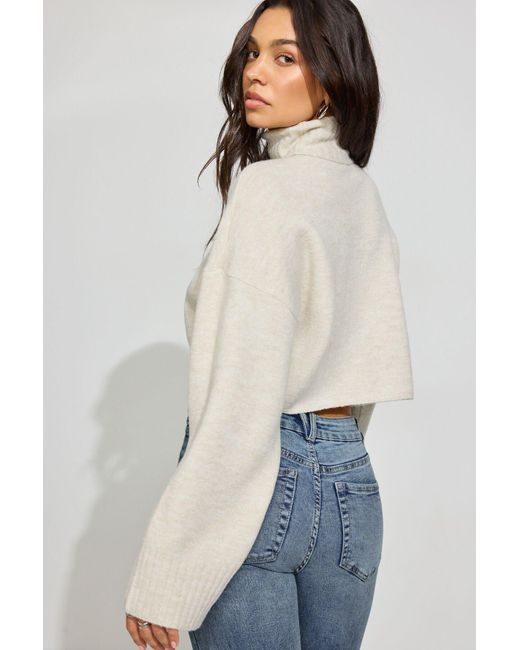 Garage Natural Spongy Cropped Turtleneck