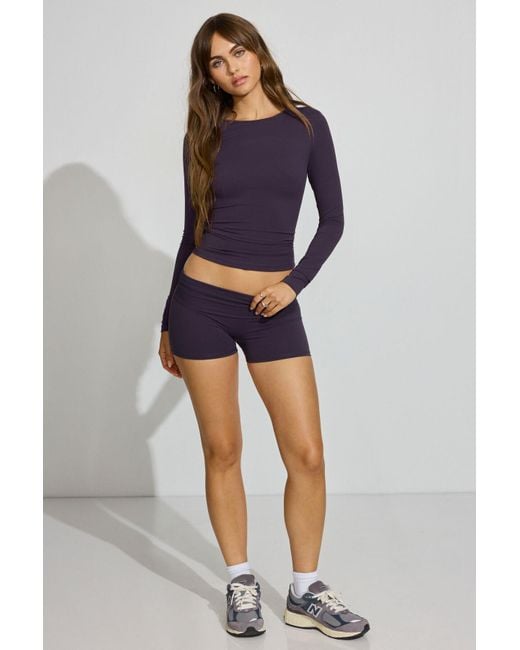 Garage Purple Sleek Crewneck Long Sleeve Top