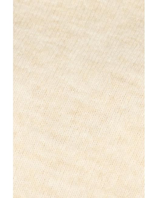 Garage White Long Sleeve Spongy Relaxed Off Shoulder Sweater