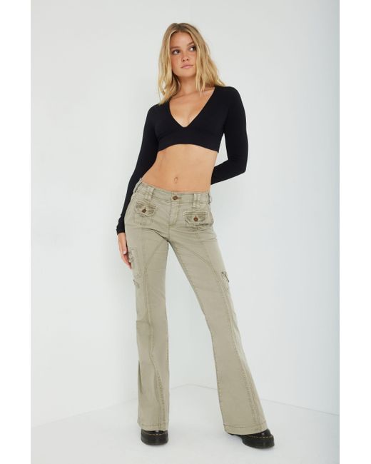 RSQ Womens Low Rise Cargo Flare Pants