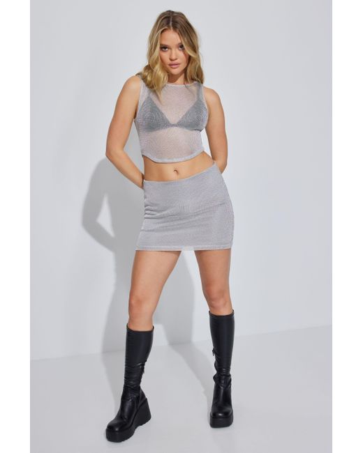 Garage Metallic Lurex Mini Skirt