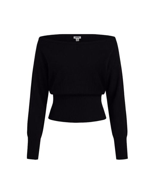 Garage Black Off Shoulder Reset Long Sleeve Top