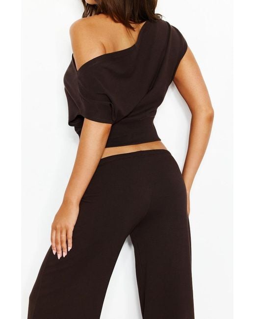 Garage Black Stretchterry Wide Leg Pants