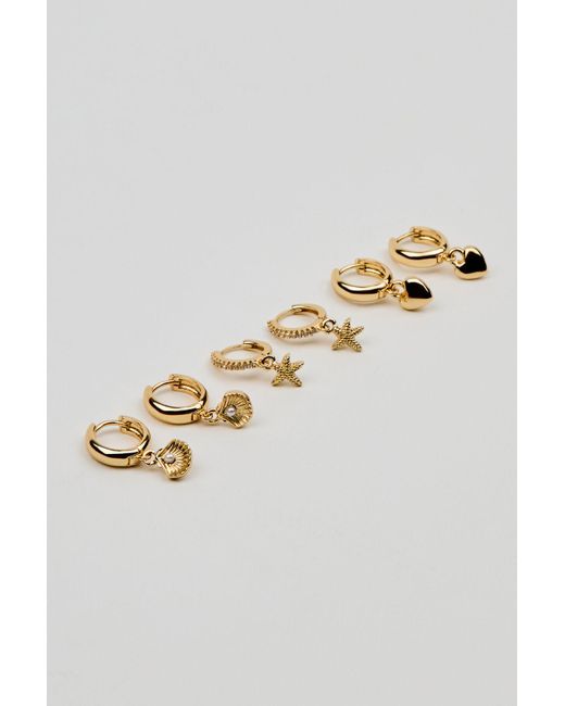 Garage Natural 3 Pack It's A Catch Hoop Earrings