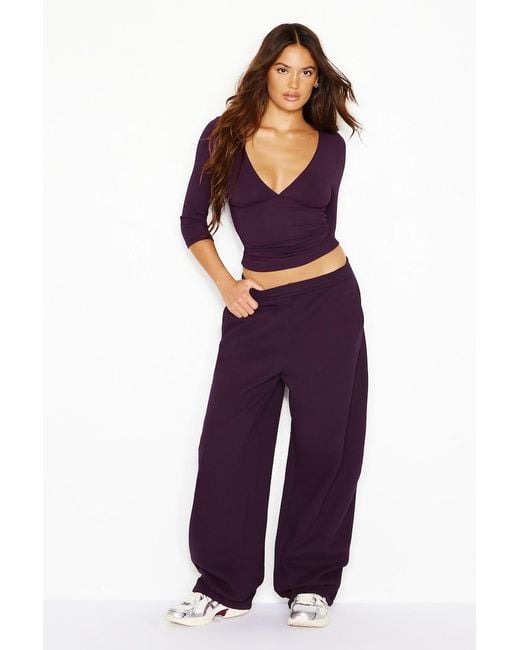 Garage Purple Plunge 3/4 Sleeve Top