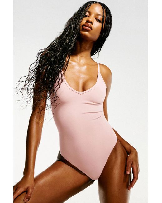 Garage Pink Softactive Plunge Bodysuit