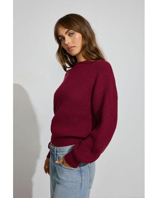 Garage Red Bubble Sleeve Sweater
