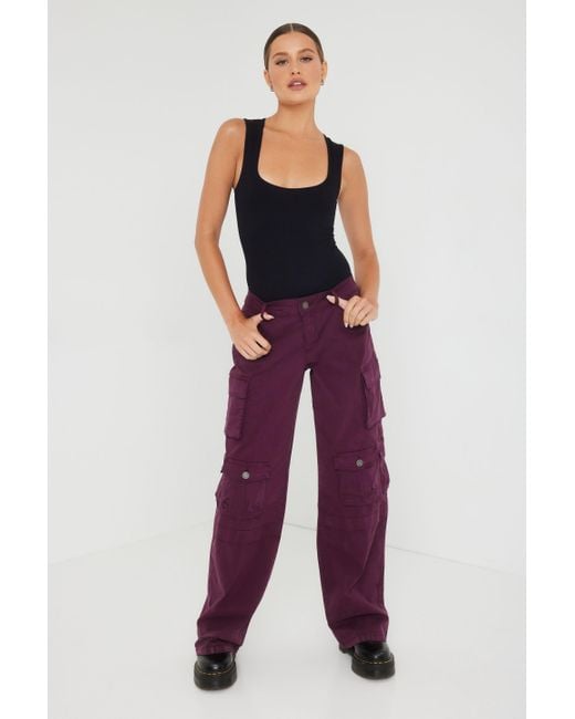 Garage Carter Low Rise Wide Cargo Pant in Red Lyst