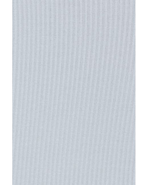 Garage White Mini Ribbed Shorts