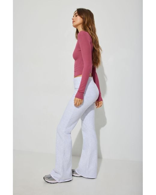 Garage Pink Fit And Flared Fleece Pant