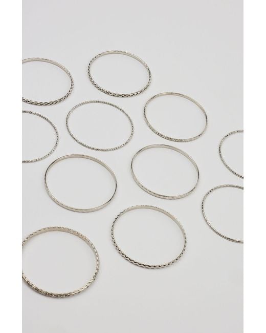 Garage Black Set Of 11 Textured Bangles