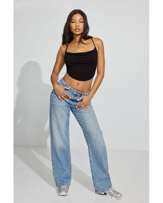 Garage Black Cowl Strappy Back Top