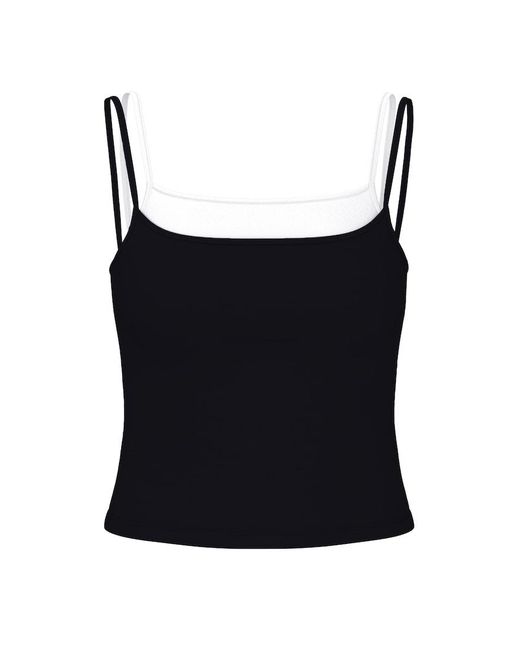 Garage Black Sleek Double Layer Cami Top