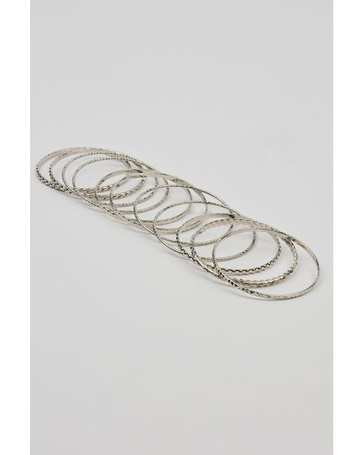 Garage Black Set Of 11 Textured Bangles