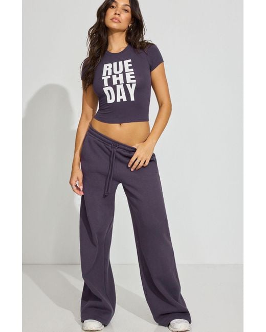 Garage Blue Cropped Crewneck T-Shirt