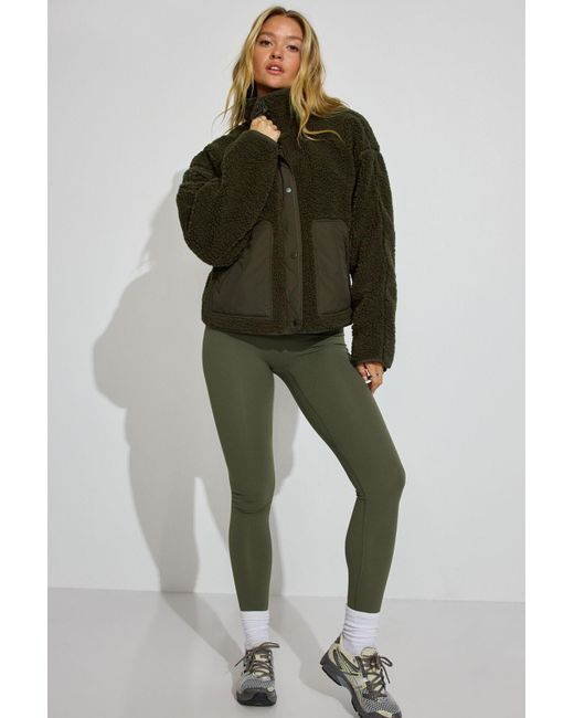 Garage Green Sherpa Mixed Media Jacket