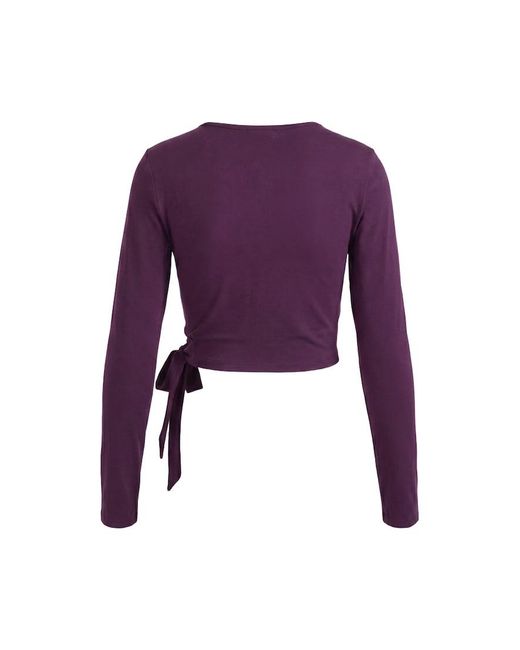 Garage Purple Smooth Long Sleeve Wrap Top