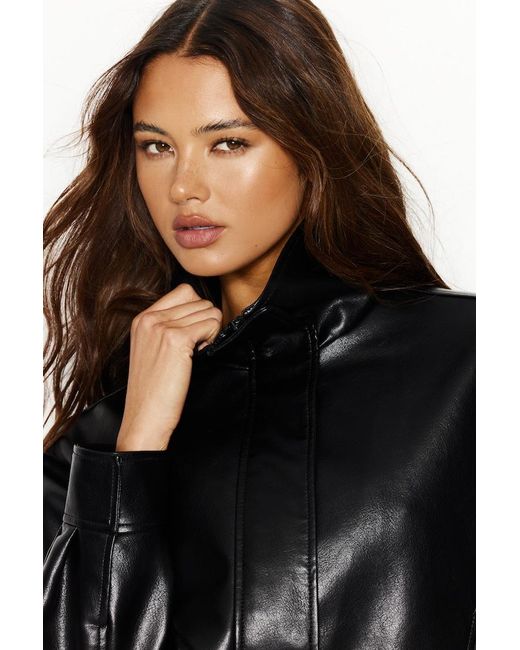 Garage Black Bubble Faux-Leather Jacket