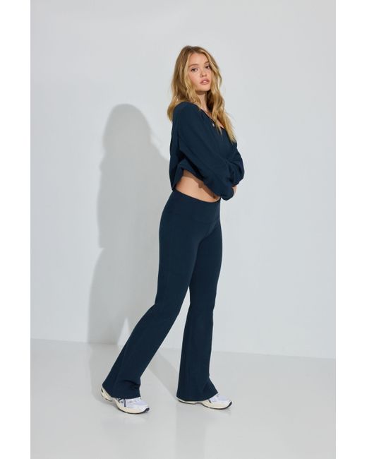 Garage Blue Fit And Flare Soft Terry Pant