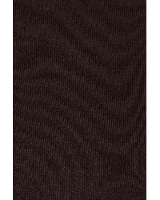 Garage Black Snatchrib Three Quarter Sleeve Top