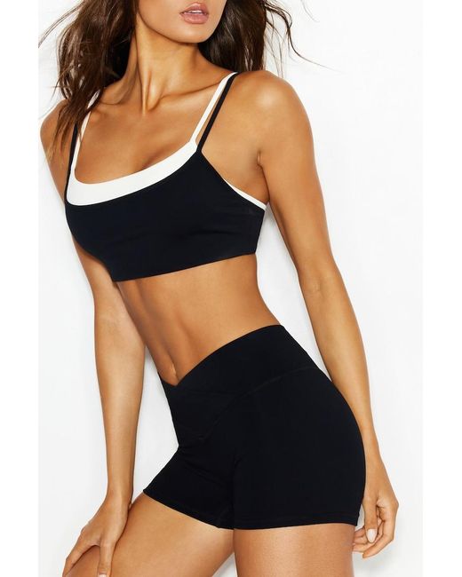 Garage Blue Perfect Peach Cross Front Active Shorts