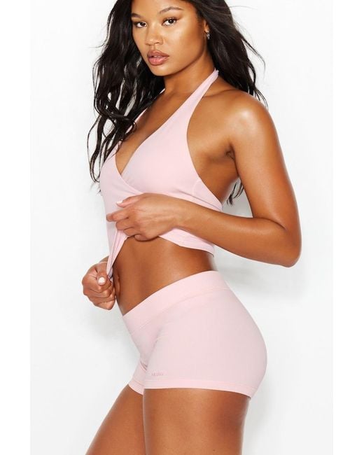 Garage Pink Active Wrap Halter Top