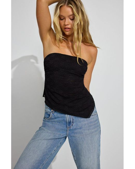 Garage Black Asymmetric Tube Top