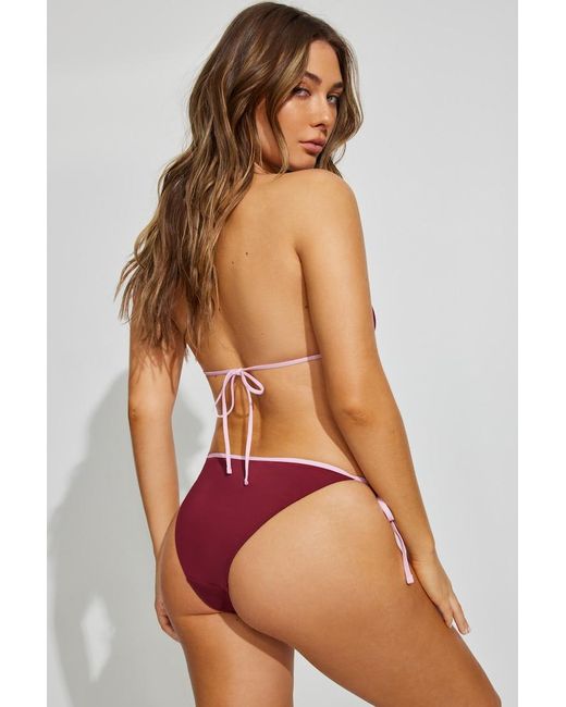 Garage Pink Cheeky Side Tie Bikini Bottom