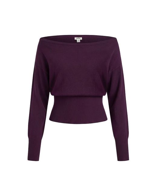 Garage Purple Off Shoulder Reset Long Sleeve Top