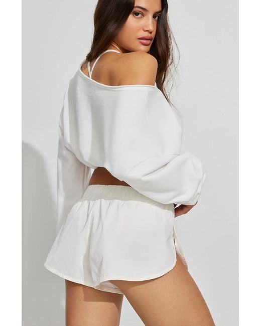 Garage White Nylon Dolphin Shorts