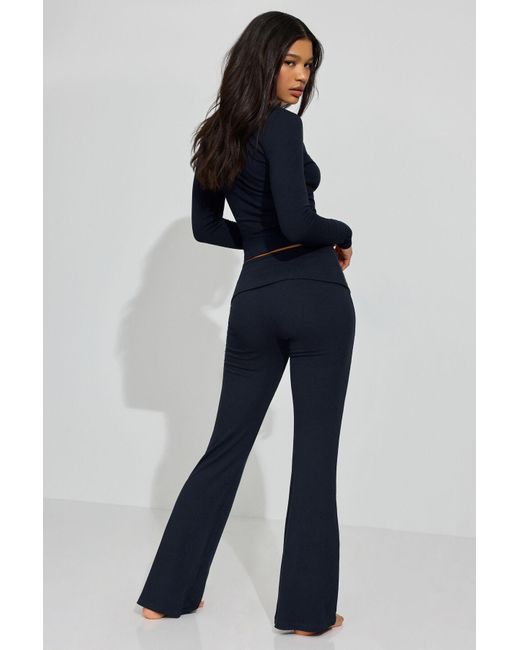 Garage Blue Rib Foldover Pants