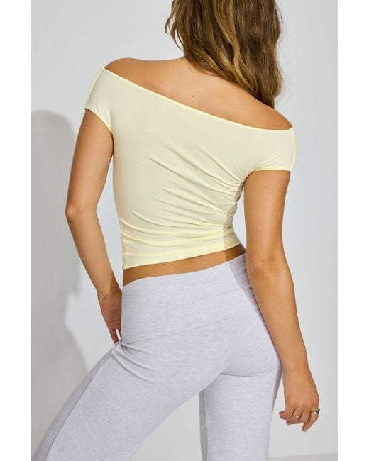 Garage Gray Smooth Off Shoulder Top