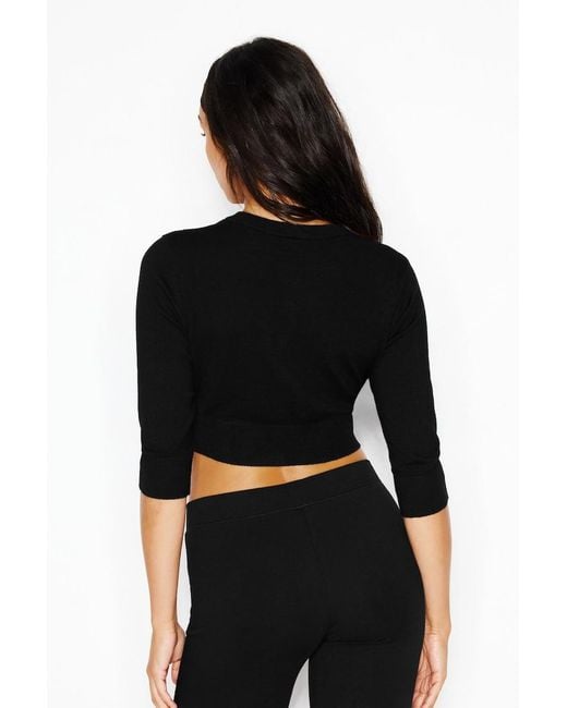 Garage Black Ultra Cropped Cardigan Long Sleeve Top
