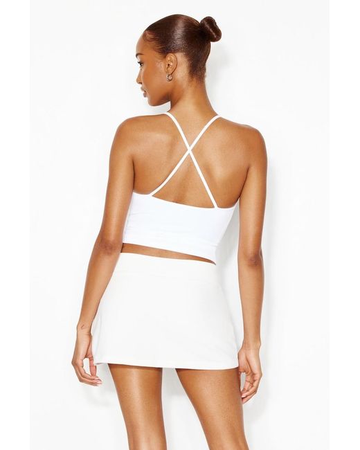 Garage White Stretchterry Micro Skort