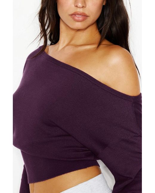 Garage Purple Off Shoulder Reset Long Sleeve Top