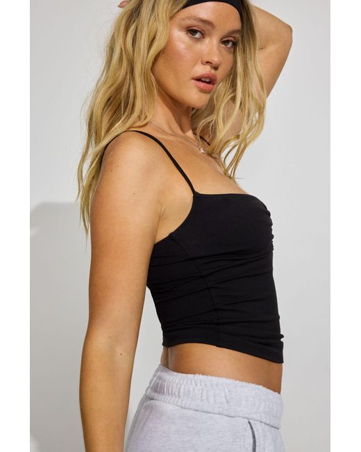 Garage Black Ruched Sweetheart Cami Top