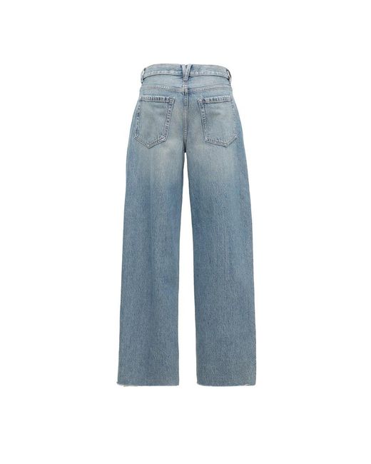 Garage Blue Low Rise Baggy Jeans