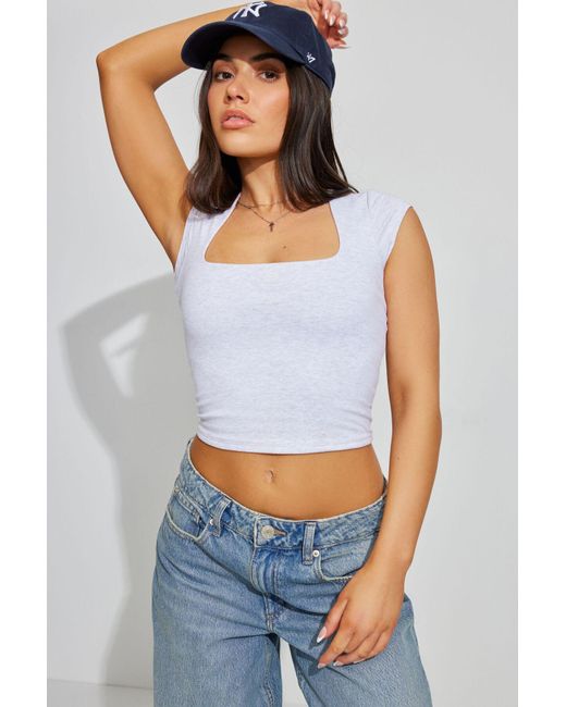 Garage Gray Portia Square Neckline Tee