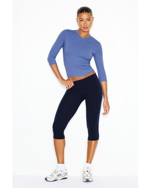 Garage Blue Stretchterry Capri Pants